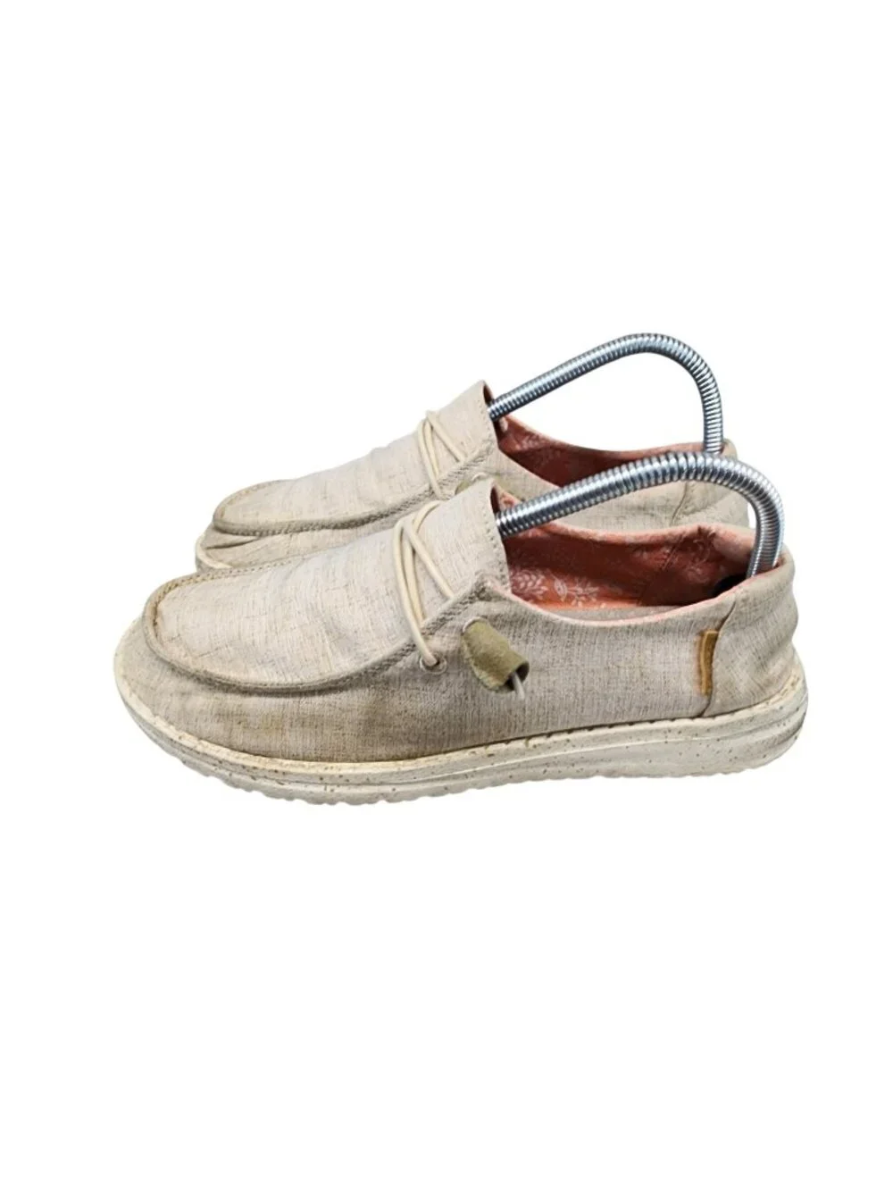 Hey Dude Shoes Womens Size 7 Wendy Cream Slip On Loafers *Read*